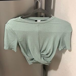 Green/teal cropped Swiss top from H&M